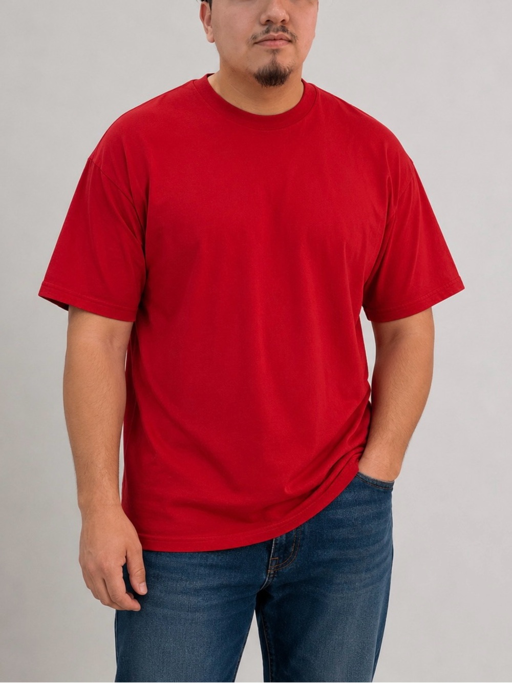 Jerzees Men’s Red Crewneck T-Shirt 2X NWT USA Fabric Heavyweight Blend Tee